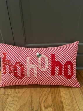 Holiday 'Ho Ho Ho' Red Stripe Decorative Pillow